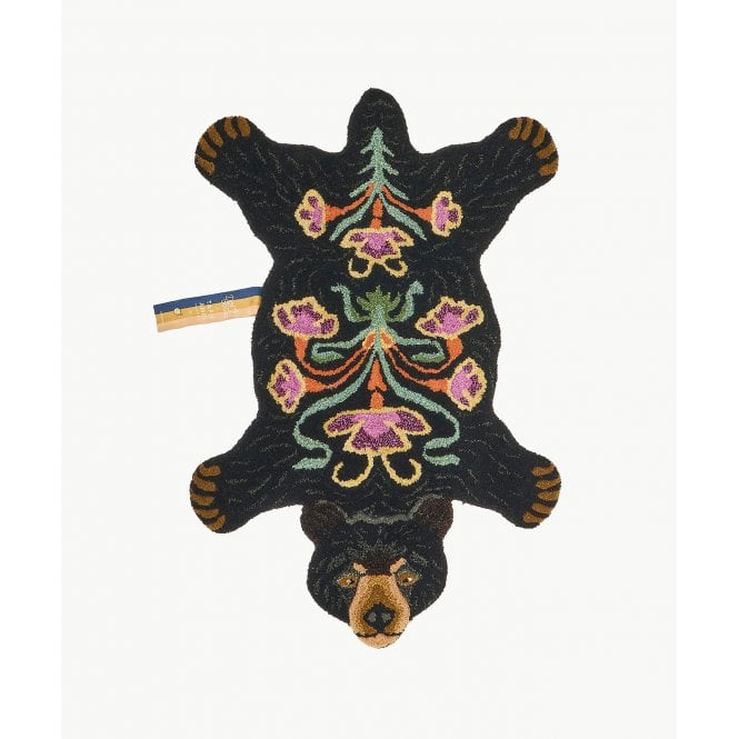 Blooming Black Bear Rug Small