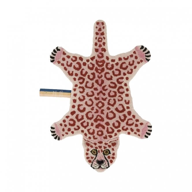 Pinky Leopard Wool Rug Small