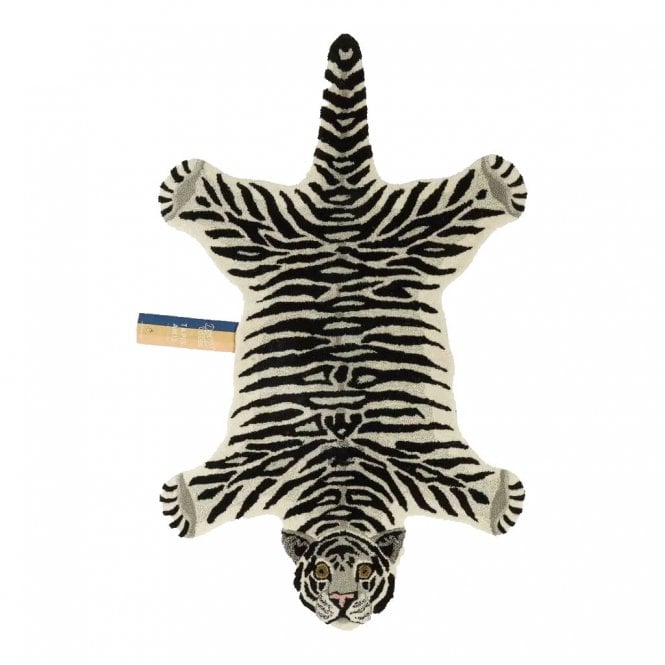 Snowy Tiger Wool Rug Large