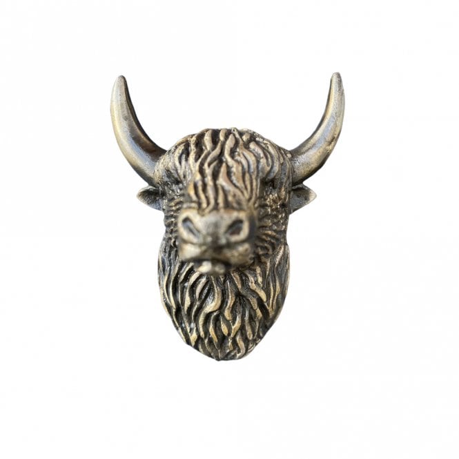 Highland Cattle Door Knocker - Antique Brass