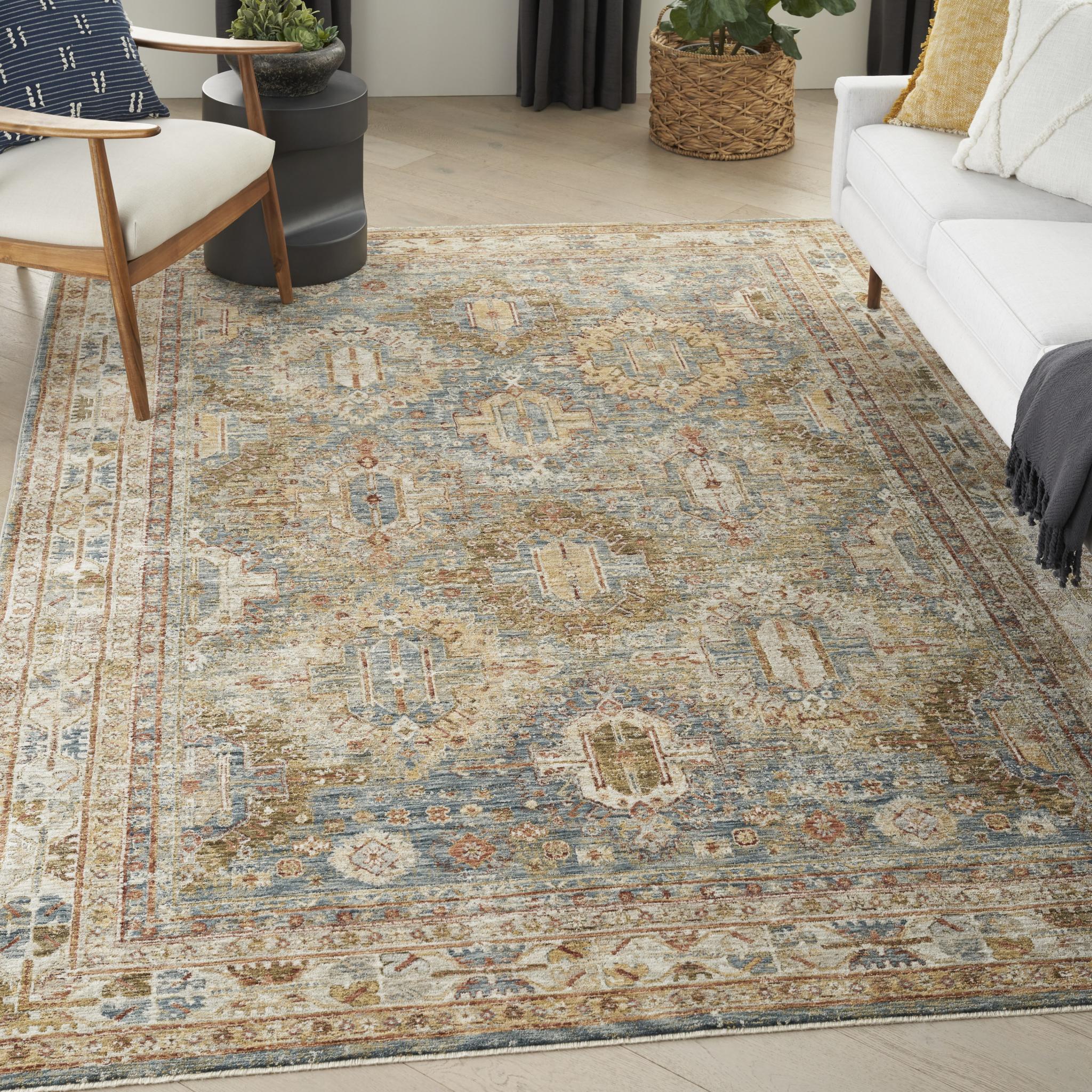 Sahar Traditional Elegance Persian Vintage Floral SHR01 Blue Rug Medium 119x180 cm (3'11"x5'11")
