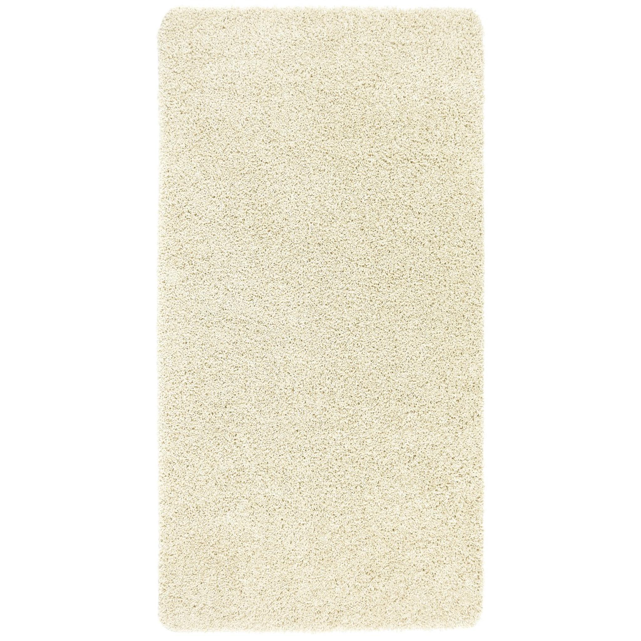 Buddy Bath Washable Shaggy Mats Non-Slip Rug in Ivory Runner 50x130