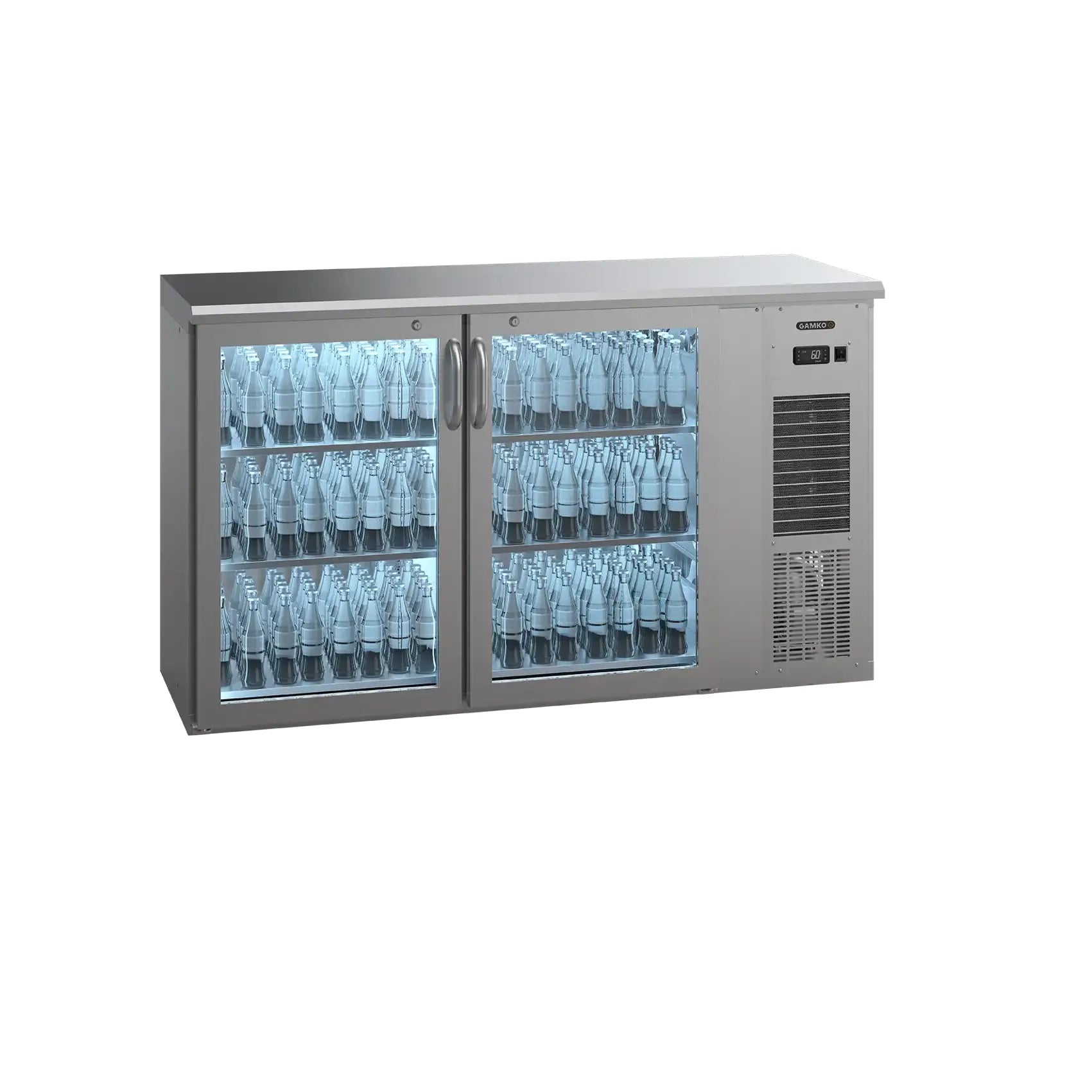 Gamko E3/22GMUCS84 Undercounter Stainless Steel 2 Door Bottle Cooler