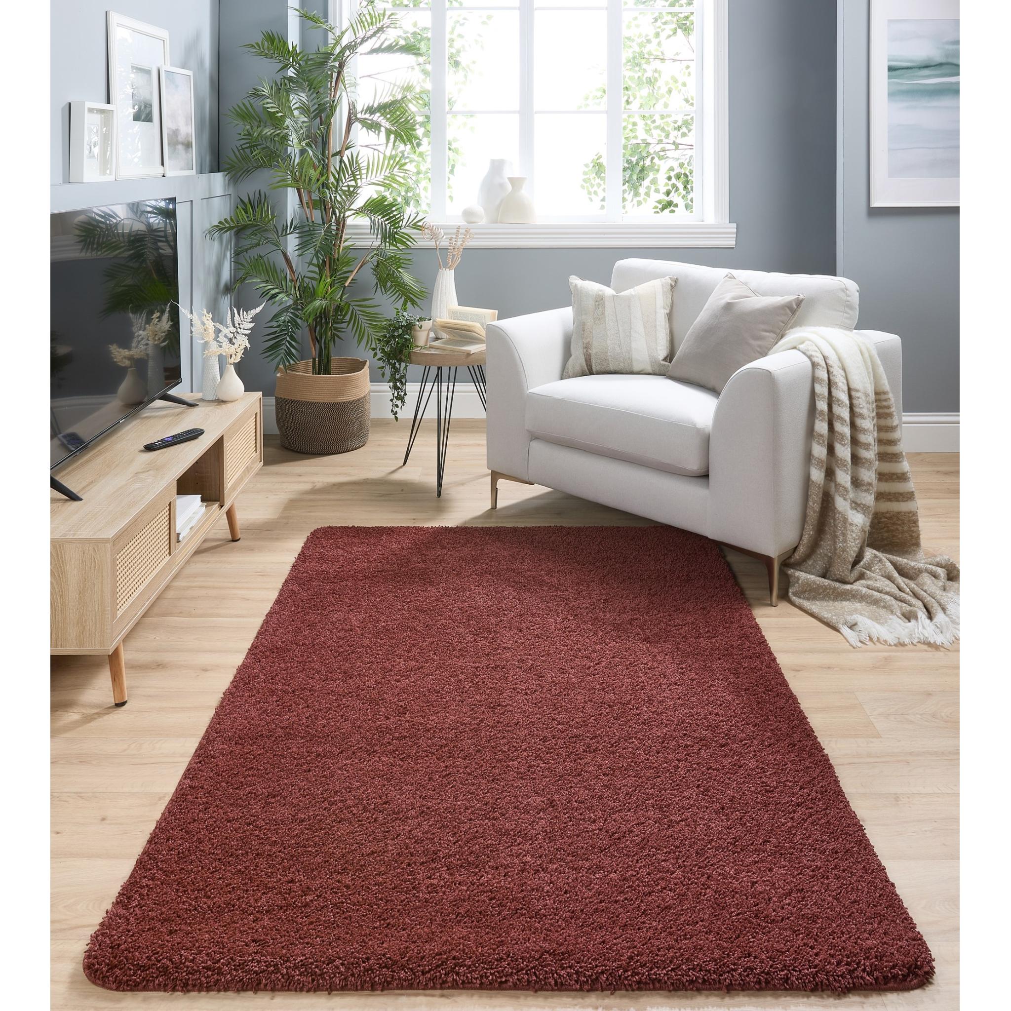 My Washable Shaggy Non-Slip Rug in Ox Red Small 80x120 cm (2'6"x4')