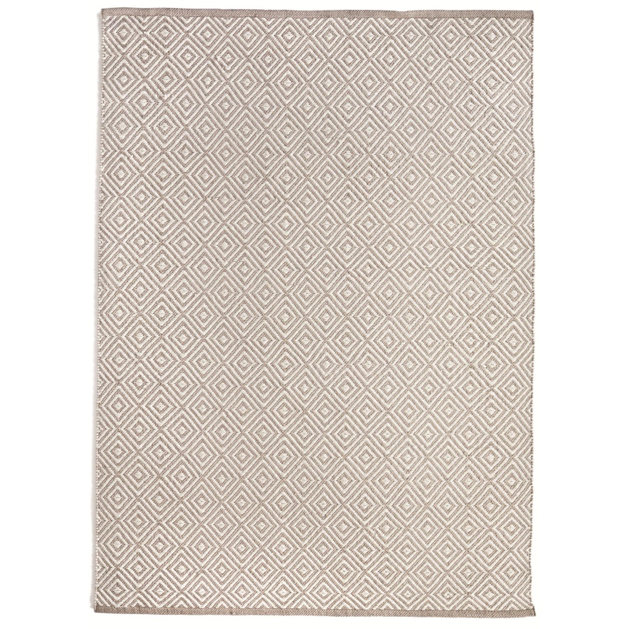 Hug Rug Woven Washable Reversible Diamond Outdoor Indoor Rug in Natural Small 80x150 cm (2'6"x5')