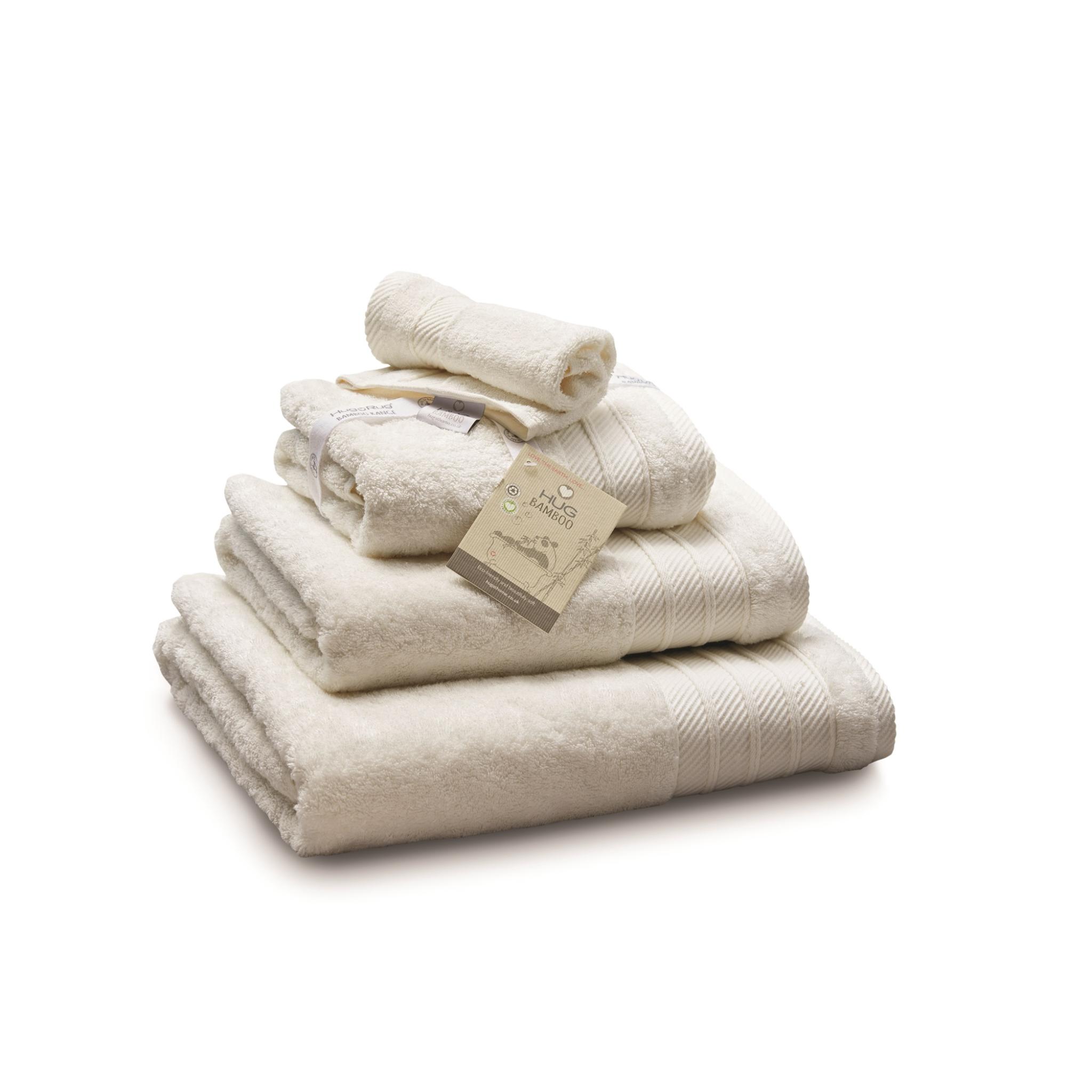Hug Bamboo Luxury Face, Hand and Bath Towel in Cream Face Towel 30x30 cm