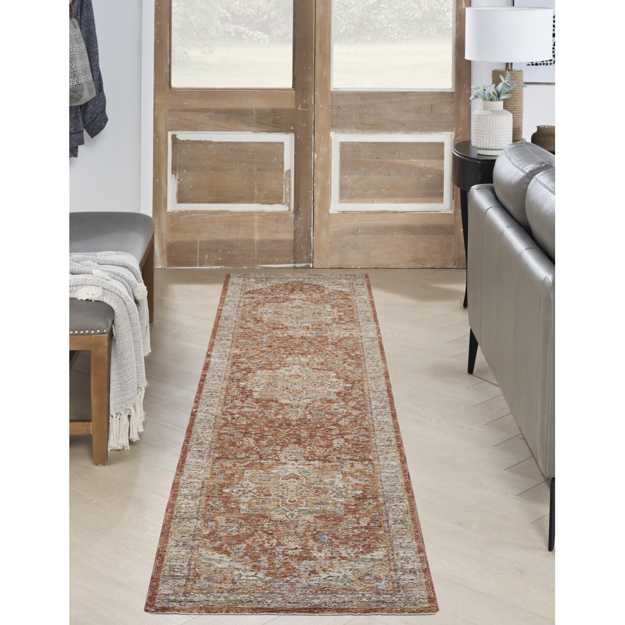 Sahar SHR06 Traditional Classic Medallion Persian Vintage Floral Ivory Multi Rug Runner 69x310 cm (2'3"x10'2")