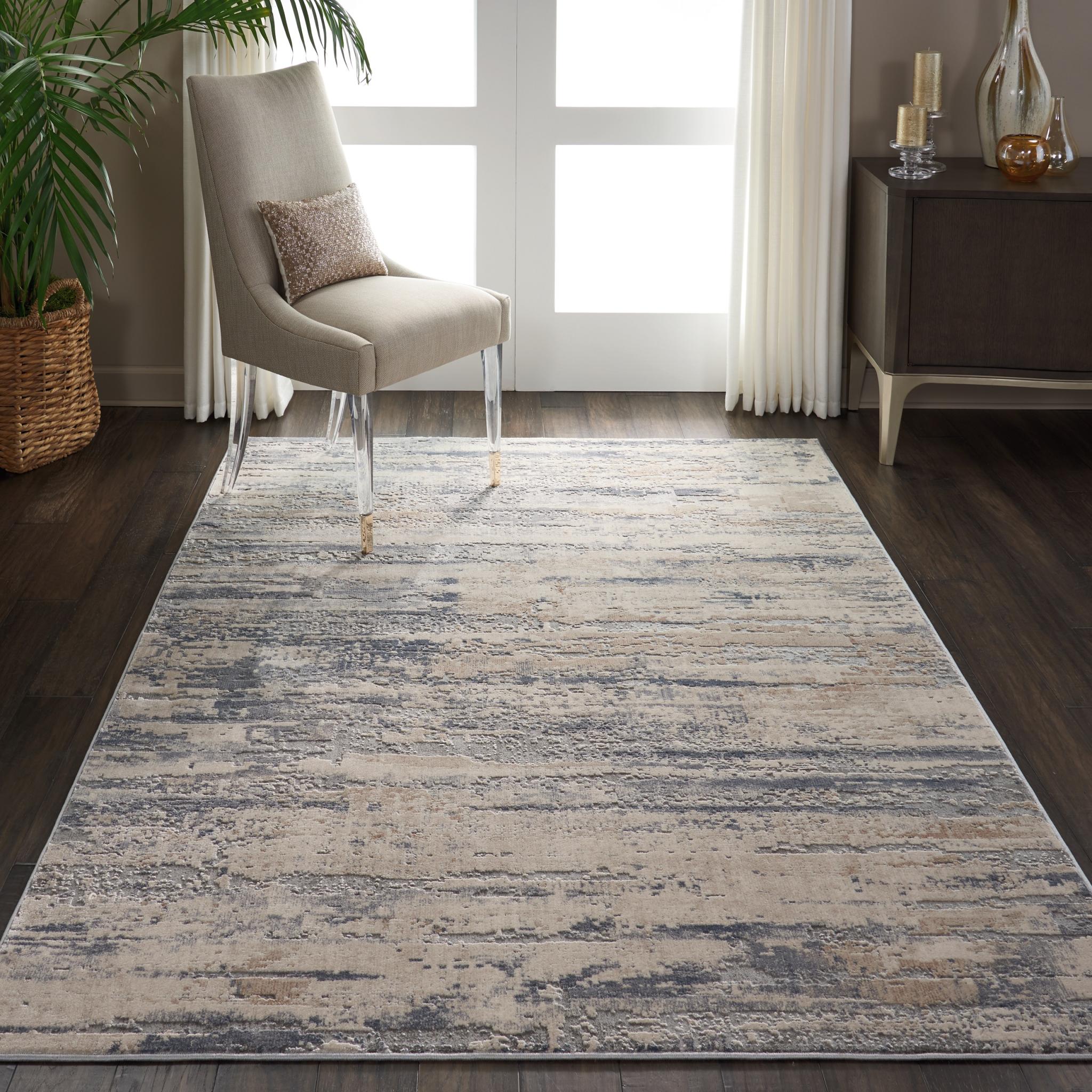 Rustic Textures RUS04 Modern Abstract Rug in Beige Grey Medium 120x180 cm (4'x5'11'')