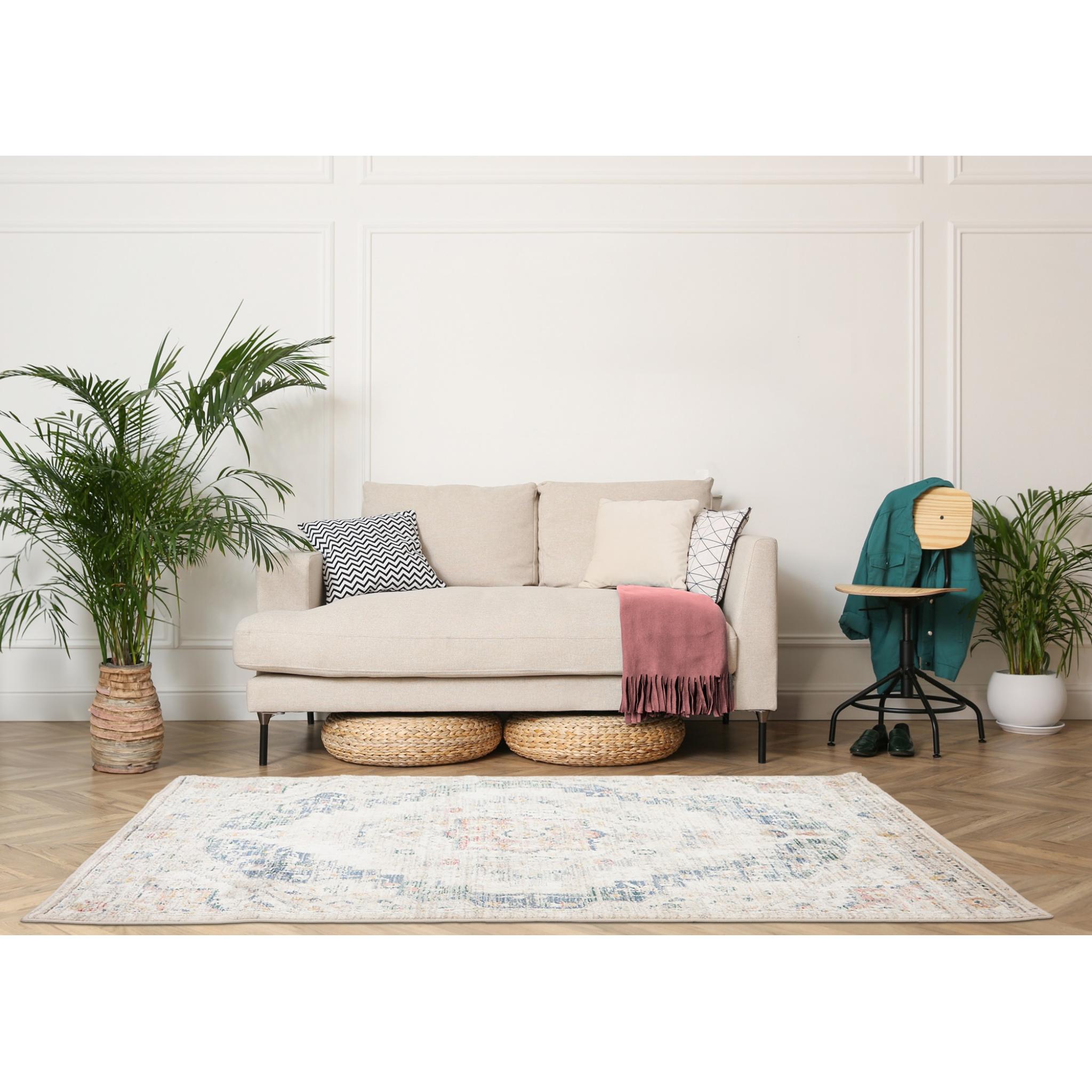 Nova Loki Blue Modern Traditional Rug Small 66x100 cm (2'5"x3'3")