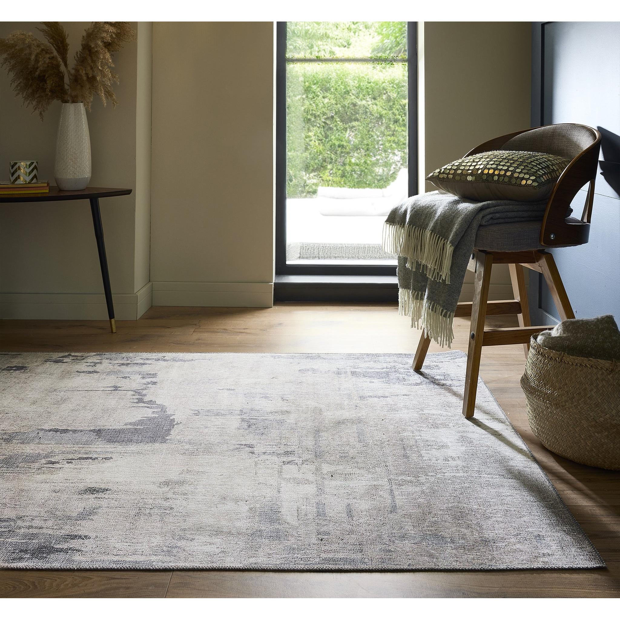 Origins Washable Arctic Scape Glacier Modern Abstract Rug in Blue Cream Medium 120x170 cm (4'x5'6")