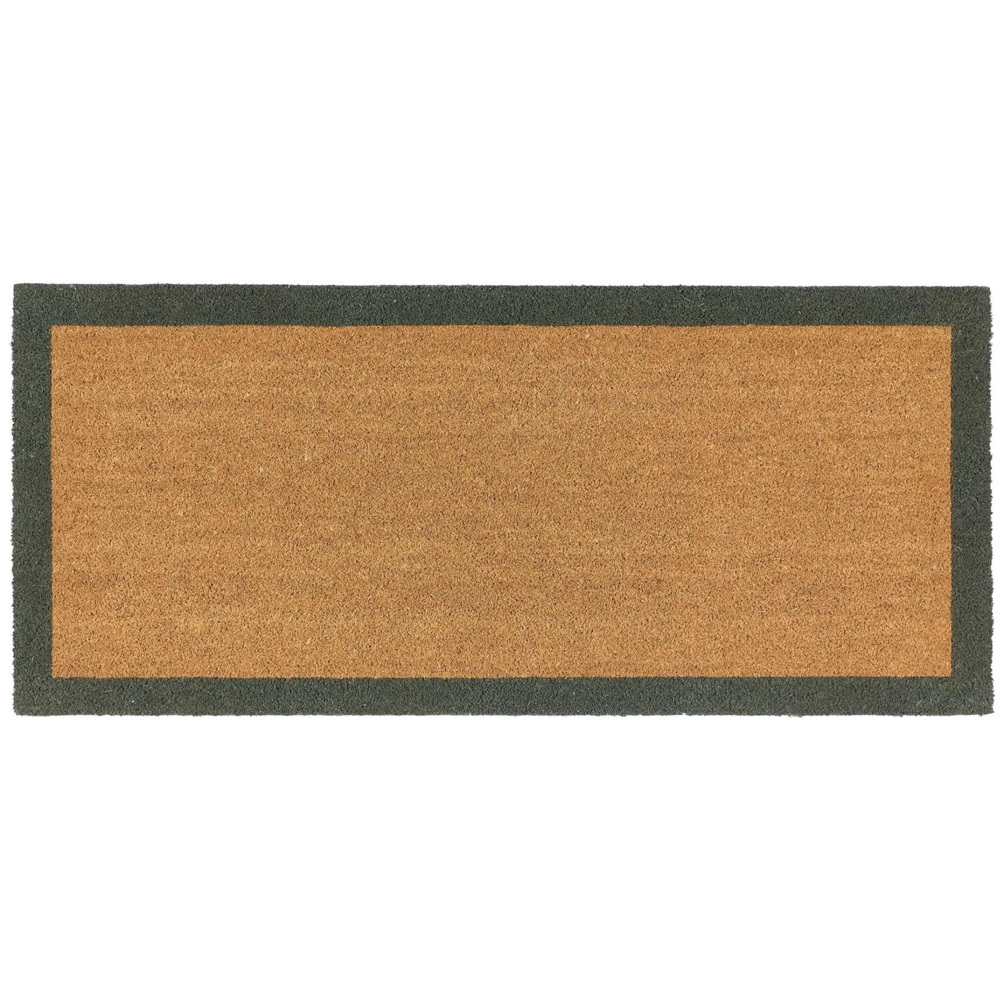 My Mat Printed Coir Border Green Doormat Runner 55x125 cm
