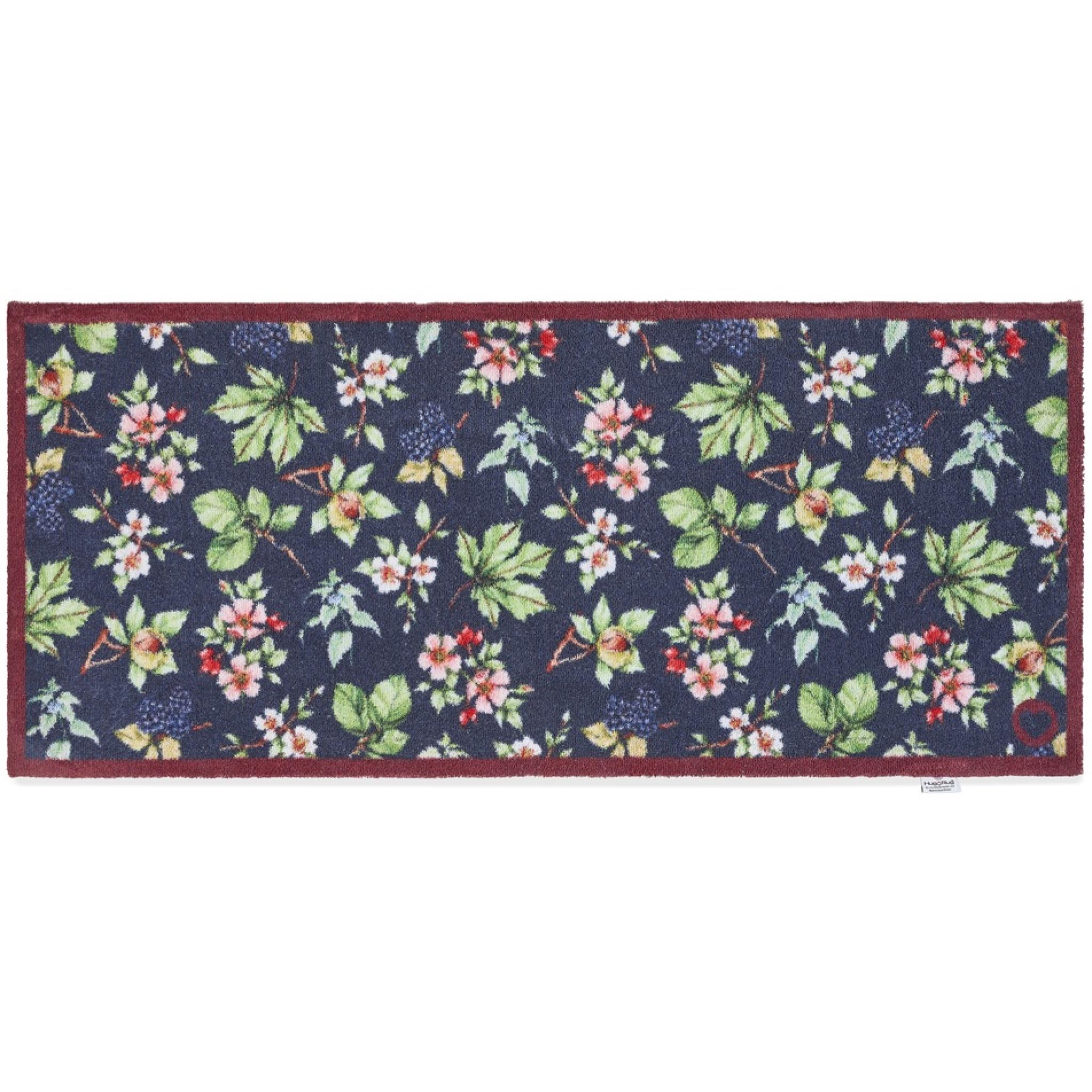 Hug Rug Hedgerows & Berries Navy Home Entryway Doormat Rug or Runner Runner 65x150 cm (2'1"x4'11")