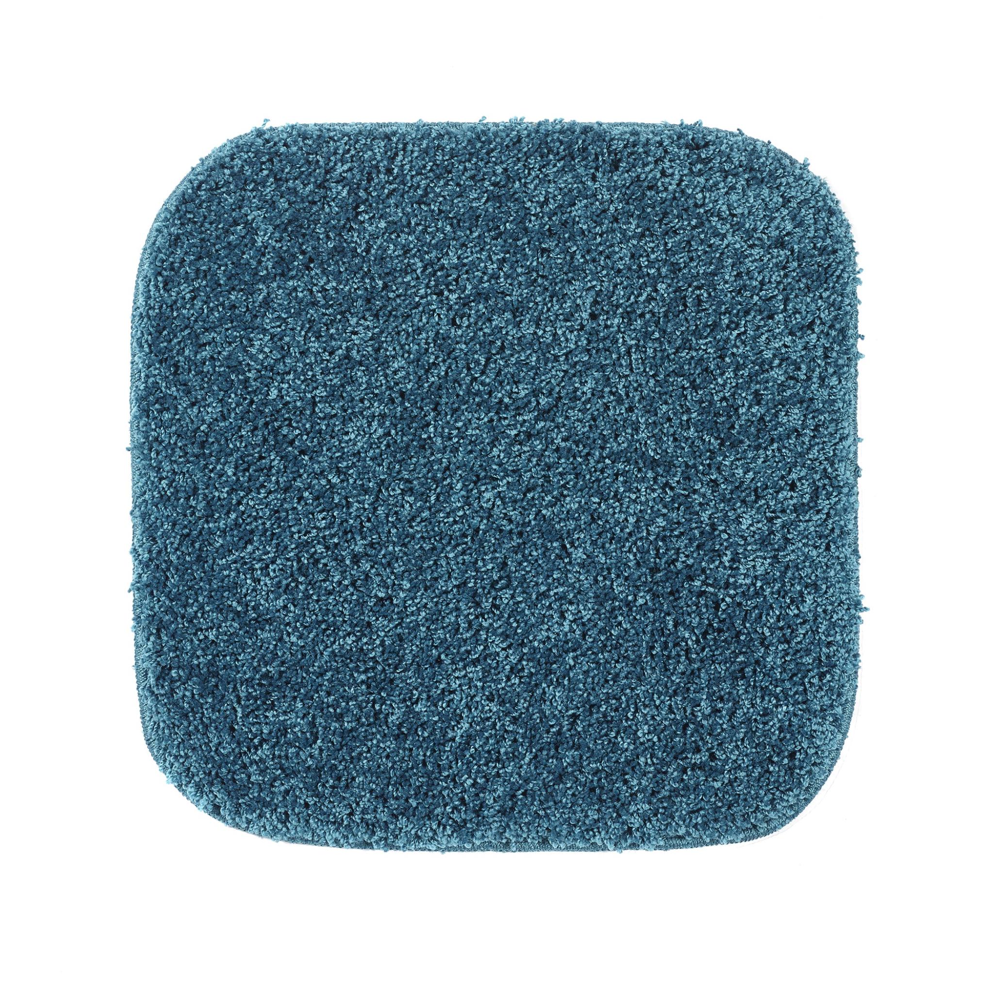 Buddy Bath Washable Shaggy Mats Non-Slip Rug in Teal Blue Square 50x50 cm