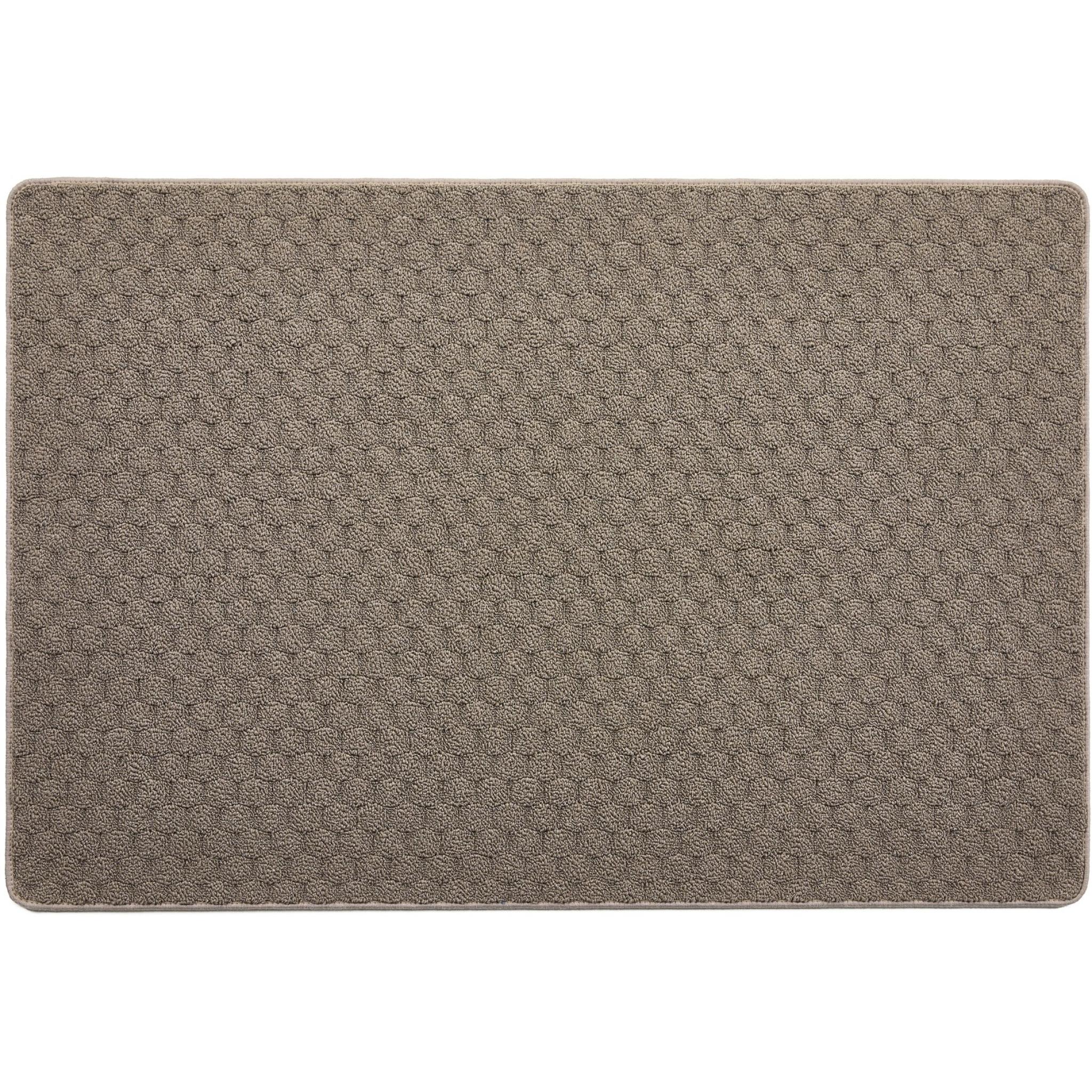 Washable Sculptred Rug for Door Entrance Honeycomb Pattern Non-Slip Rug in Mink Small 80x120 cm (2'6"x4')