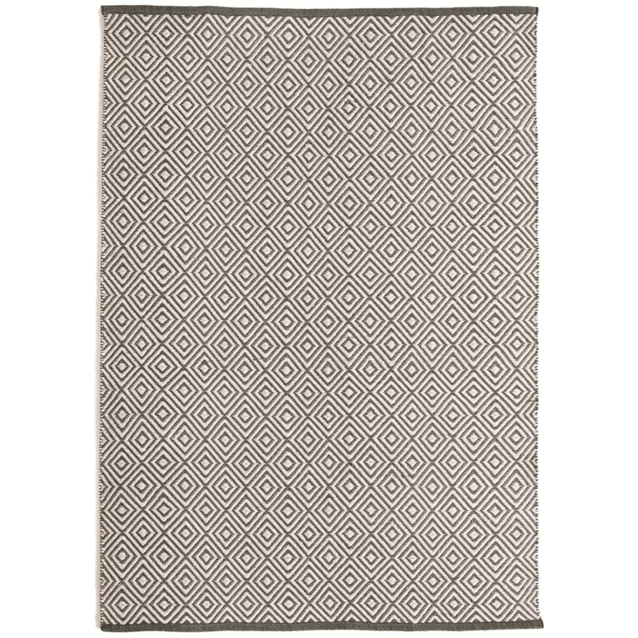 Hug Rug Woven Washable Reversible Diamond Outdoor Indoor Rug in Warm Grey Medium 120x170 cm (4'x5'6")
