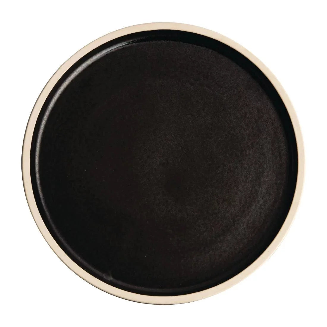 Olympia FA315 Canvas Flat Round Plate Delhi Black 250mm Case Size 6