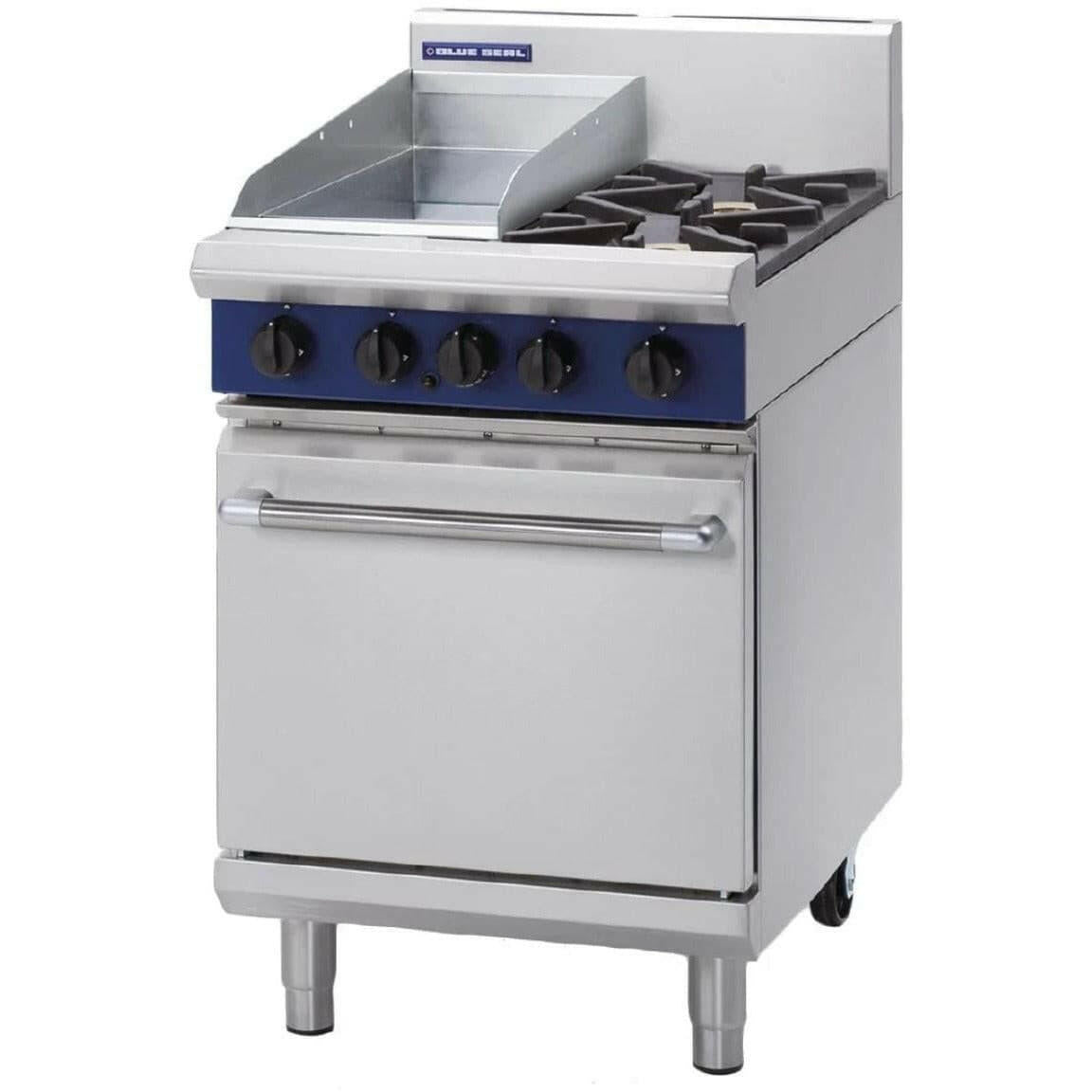 Blue Seal Evolution Series G504C 2 Gas Burner Griddle Plate & Static Oven Range 7KW