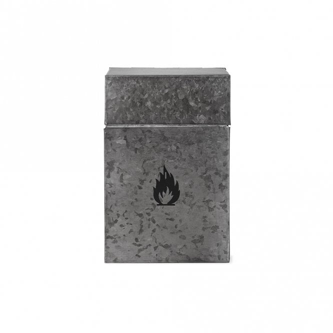 Black Steel Firelighter Storage Box