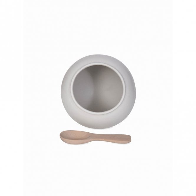 Ceramic Salt Cellar with Wooden Spoon