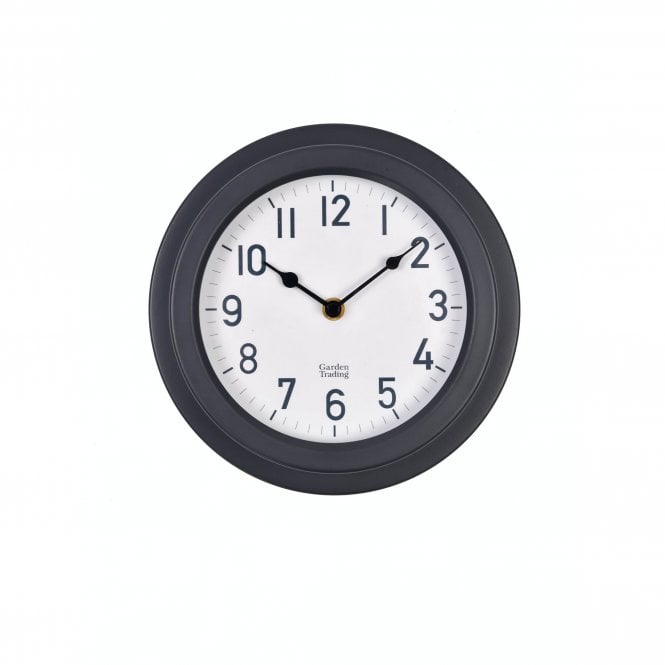 Tenby Carbon Powdered Coated Steel Clock