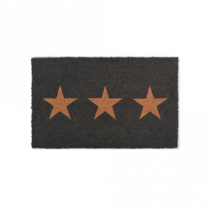 Three Stars Charcoal Coir Doormat Small