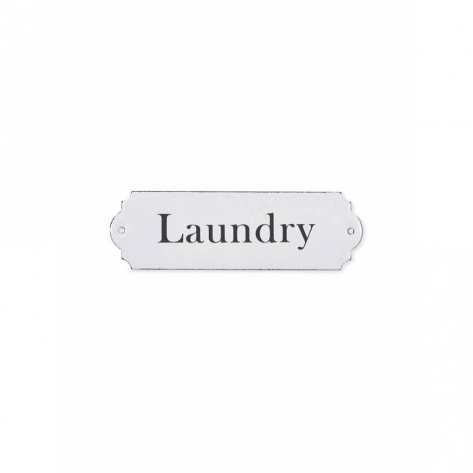 White Enamel Laundry Sign
