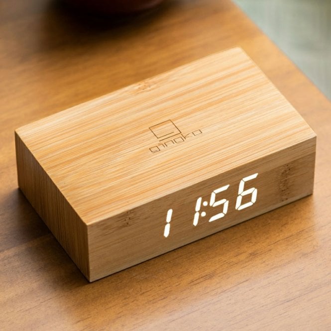 Bamboo Flip Click Clock
