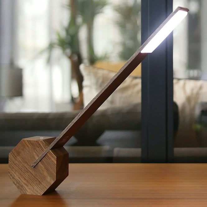 Walnut Octagon One Portable Desk Light