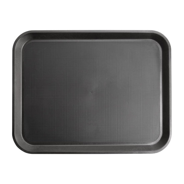 Olympia Kristallon Polypropylene Rectangular Non-Slip Tray Black 458mm