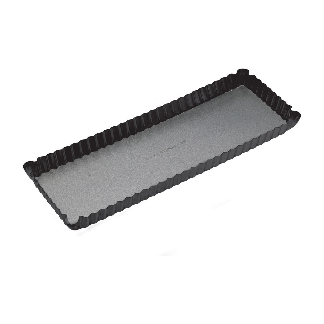 MasterClass Non-Stick Loose Base Rectangular Fluted Flan / Quiche Tin 36cm x 13cm x 2.5cm