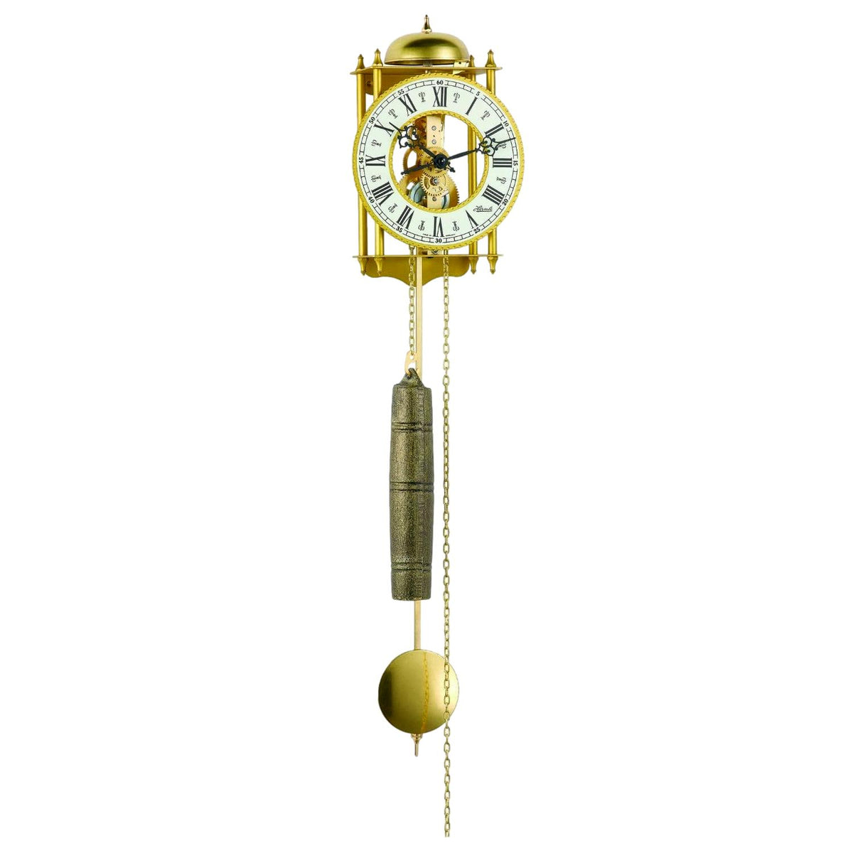 Hermle Springfield Mechanical Pendulum Wall Clock - Wrought Iron -Strike on Hour
