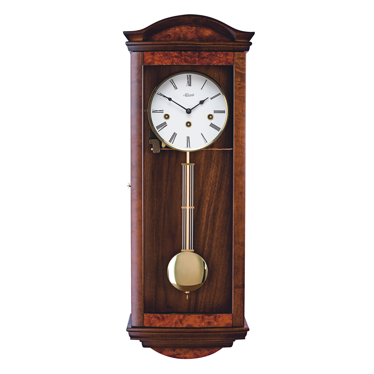 Hermle Alderley Mechanical Regulator Wall Clock - Walnut - Westminster Chime