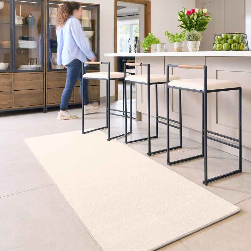 Hug Rug Sense Plain Modern Washable Luxury Runner Rug in Pumice Stone