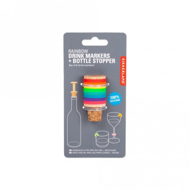 Rainbow Drink Markers & Bottle Stopper