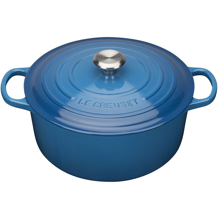 Le Creuset 211772420 NEW Signature Cast Iron Round Casserole 4.2L Marseille Blue