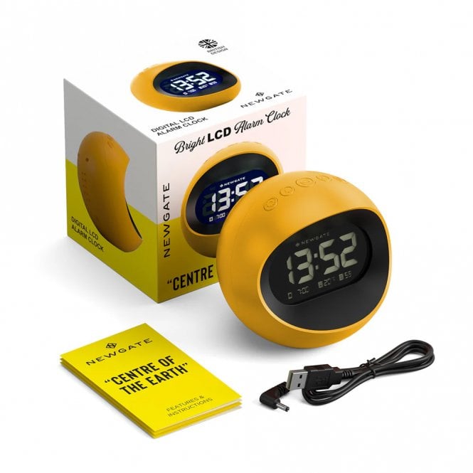 Centre of the Earth Yellow LCD Alarm Clock