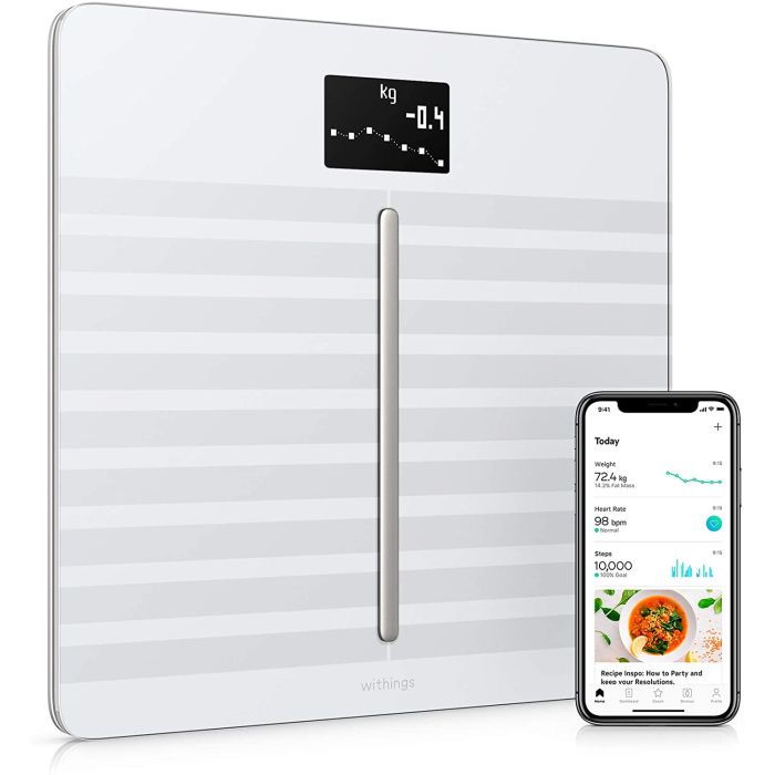 Nokia WBS04 NEW Body Cardio Wi-Fi BMI Smart Digital Bathroom Scale White/Silver