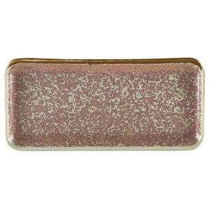 Genware Terra Porcelain Rose Narrow Rectangular Platter 27 x 12.5cm Case Size 6