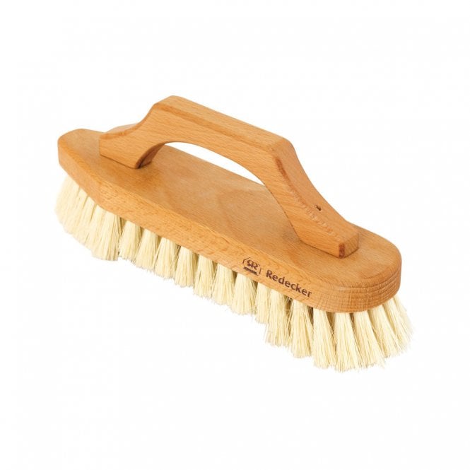 Oiled Beechwood Tampico Fibre Scrubbing Brush with Bow-Shaped Handle