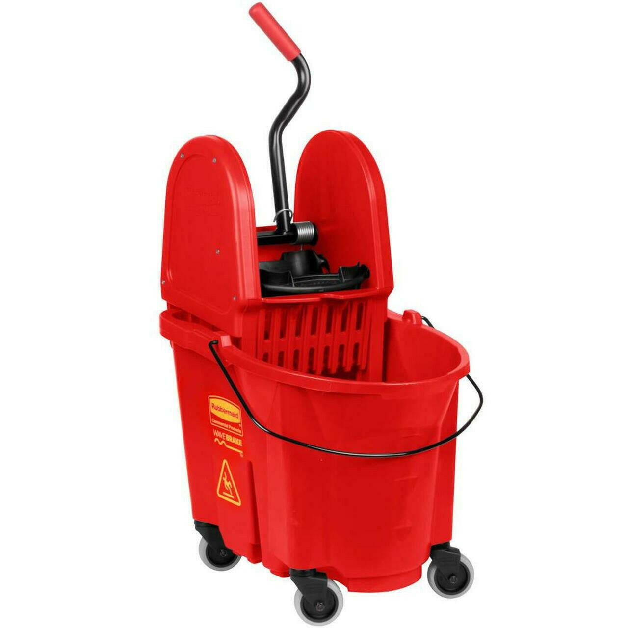 Rubbermaid Red Bucket Wavebrake Down Press Combo