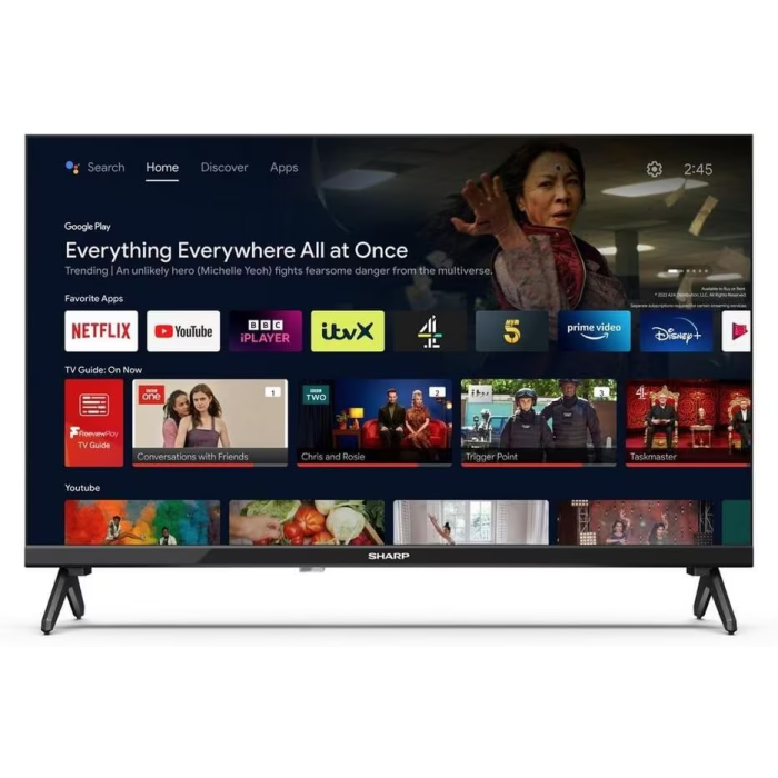 Sharp 1T-C24FH2KL2AB 24" HD Ready LED Smart TV Android HD Ready Chromecast Black