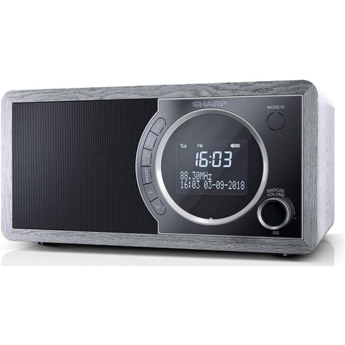 SHARP DR-450(GR) 6W DAB+/FM Digital Radio with Bluetooth & Alarm Clock Grey