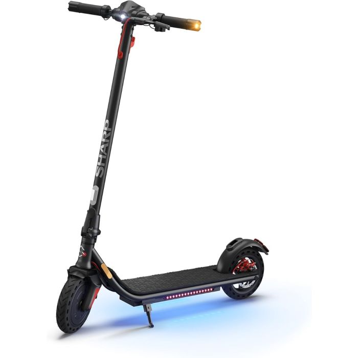 SHARP EM-KS3AEU-B E Scooter Adult Electric Foldable Scooter LED Footplate Black