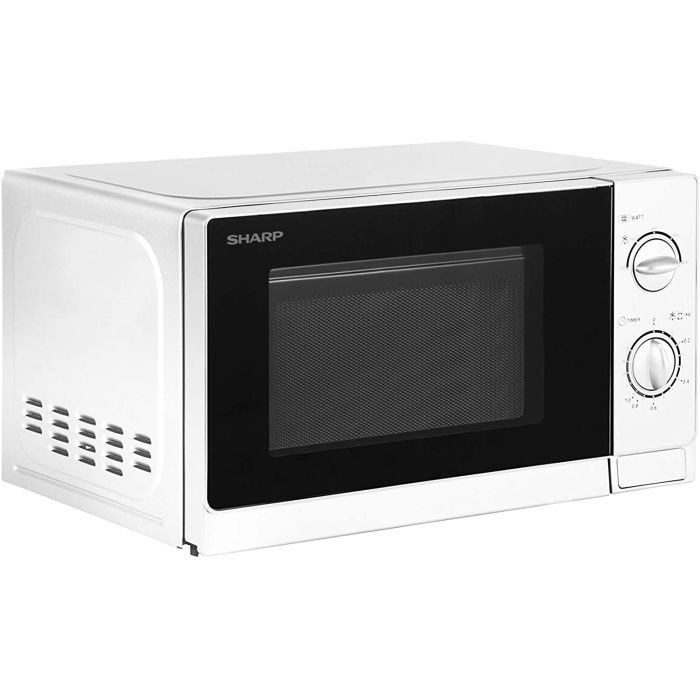 Sharp R20DWM Solo Microwave Oven with 5 Power Levels 20L 800W White