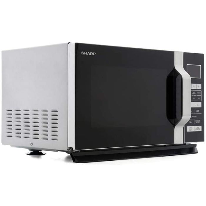 Sharp R360SLM Flatbed Freestanding Microwave Oven 23L 900W Black & Silver