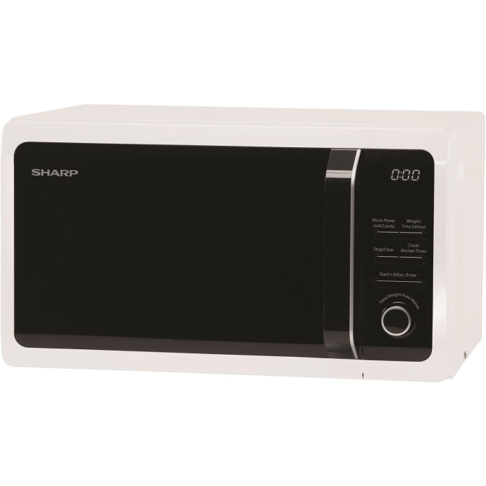 Sharp R664WM Compact Grill Microwave Oven with LED Display 20L 800W White