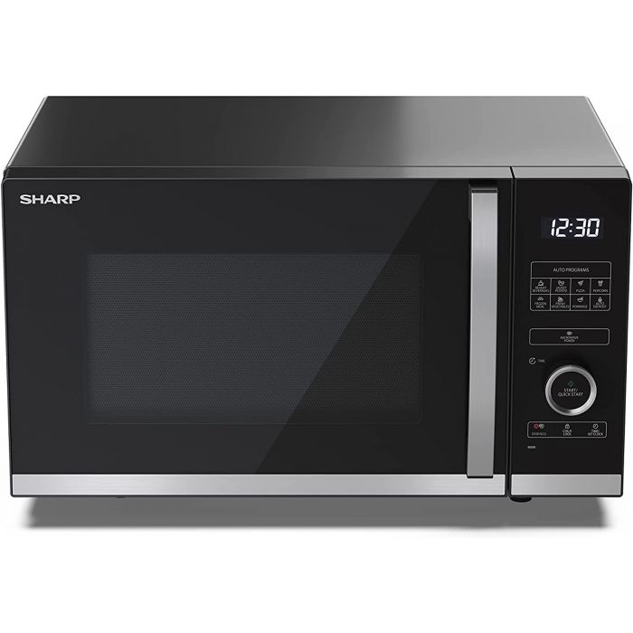 Sharp YC-PS254AU-B NEW Flatbed Microwave Oven LED Display 900w Black & Silver