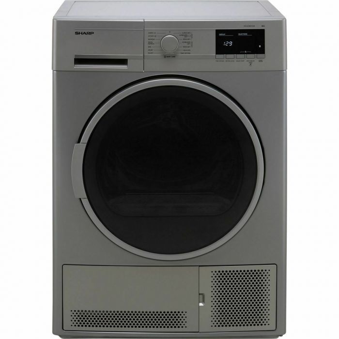 Sharp KD-GCB8S7GS9-EN 8Kg Condenser Tumble Dryer Freestanding B-Rated Silver