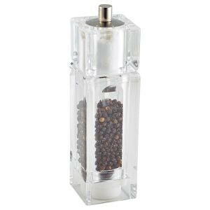 Square Combo Pepper Grinder/Salt Shaker Acrylic 16cm Sold Separately
