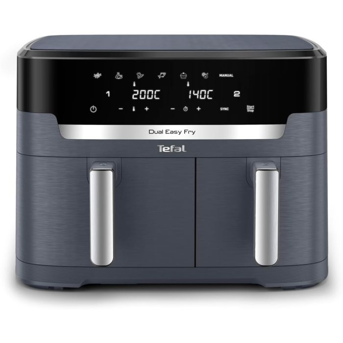 Tefal EY942BG0 Air Fryer Easy Fry Dual XXL No Oil 8+ Portions 8L 2700w Java-Grey